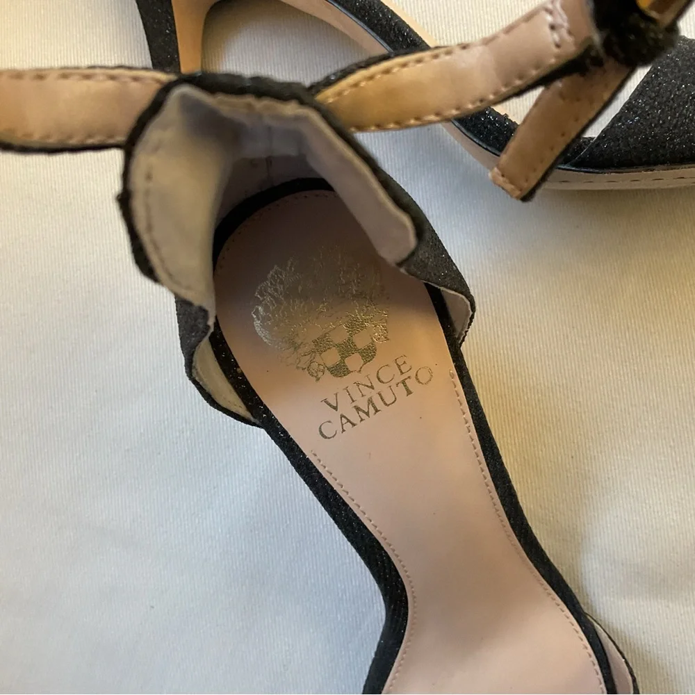 Vince Camuto ‘Court’ Elegant Ankle Strap Sandal Sparkly Black Women’s Size 11M - Picture 4 of 8